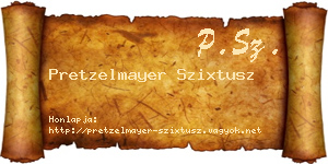 Pretzelmayer Szixtusz névjegykártya